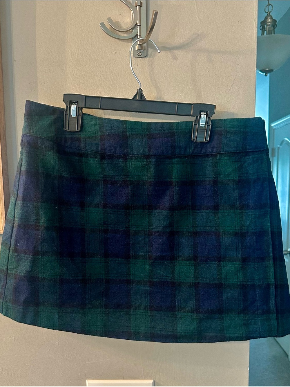 Hill House Women's Green and Navy Plaid Mini Skirt